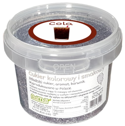 Cukor do Cukrovej vaty Cola 100g Čierne vedierko
