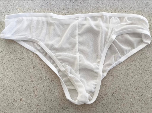 SEXY PÁNSKE BIELE EROTICKÉ TRANSPARENTNÉ TOPÁNKY L/XL
