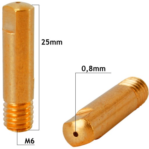 20 ks MB-15 hrot M6x25 MIG tryska 0,8 mm