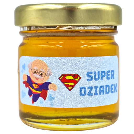 MEDOVÝ mini med BABIČKOVÝ DEŇ v tégliku 40g s nálepkou SUPER DEDKO