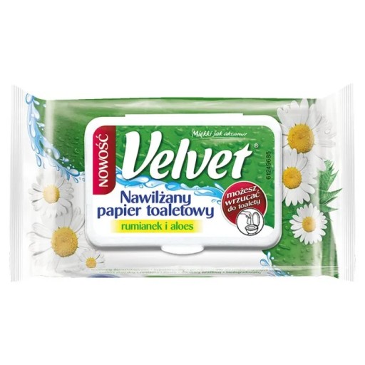 VELVET Vlhčený toaletný papier CHAMOMILE a ALOE, 48 kusov