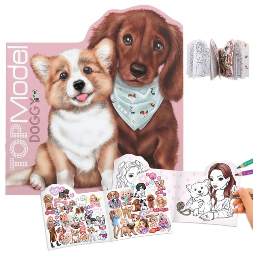 Omaľovánka Top Model Doggy Dogs s nálepkami