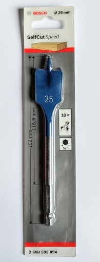 Plochý vrták do dreva Bosch Self Cut 25/152 mm