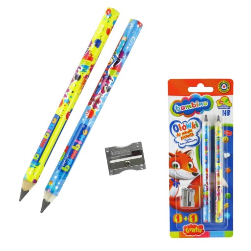 CERUZKY NA UČENIE PÍSANIA HB 2 ks. + Bambino orezávatko