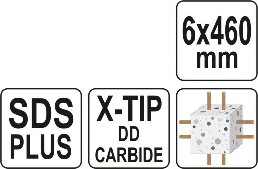 YATO SDS PLUS PREMIUM VŔTAČKA 6x460mm DO BETÓNU