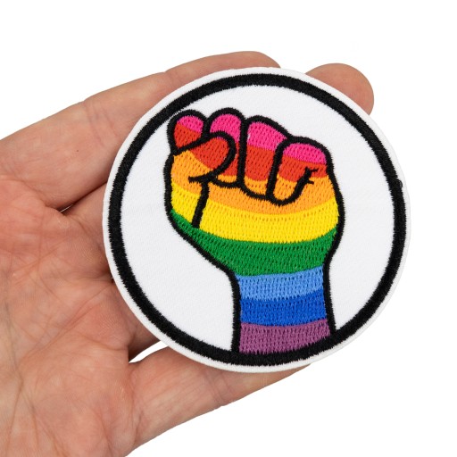 IRON-ON Thermo Patch Hand love rainbow Love