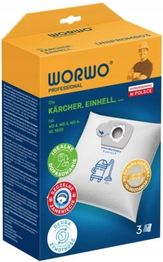 Karcher UNIPROMB03K Worwo vrecká do vysávača 3 ks