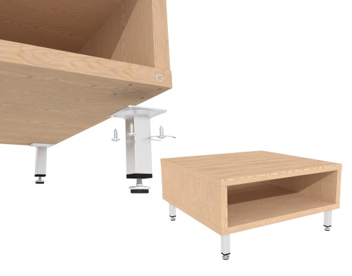 Noha 10 cm, chróm, oceľ, nastaviteľná, hranatá, nastaviteľná nábytková noha