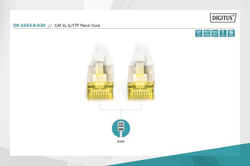 3m počítačový internet LAN kábel, kat.6A S/FTP, 100% meď
