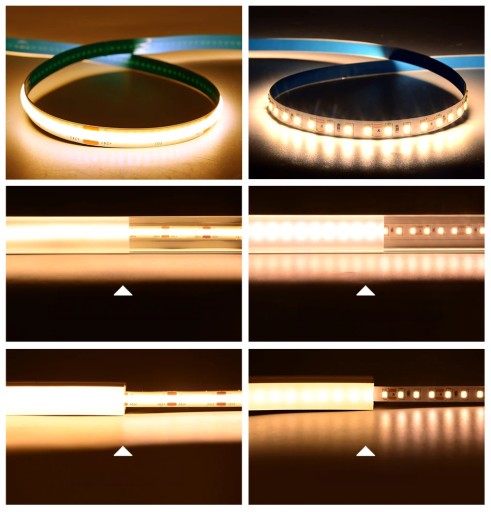 Neónový COB LED pás 24V 1m 320 diód 3000K TEPLÝ BIELY HOMOGÉN 8MM