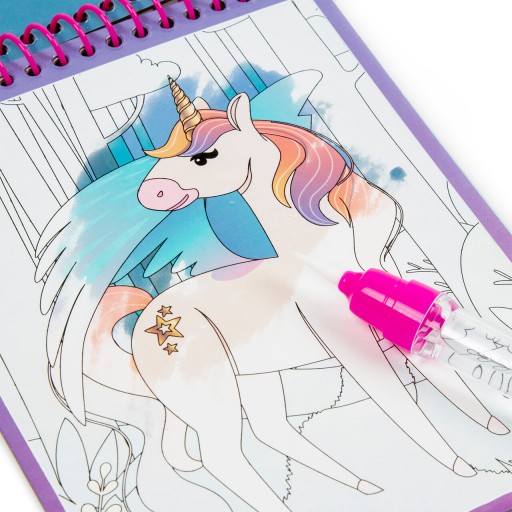 Kidea Magická opakovane použiteľná vodová omaľovánka s fixkou Unicorn Fairies