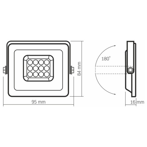 LED reflektor LAMPA 10W 900lm 5000K IP65 VIDEOX