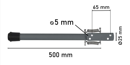 Podpera dverí 25x500mm šedá NOŽNÁ NOHA