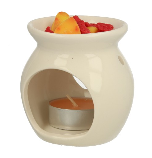 BIELY KERAMICKÝ KRB 8 CM + VONNÝ VOSK