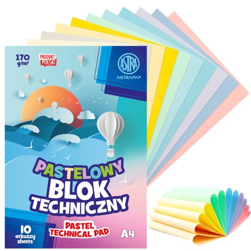 PASTEL Technický blok pre deti ZUŠ A4/10k 170g Astra