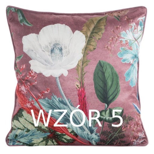 Zamatová obliečka na vankúšik s motívom kvetov 45x45 cm - Premium zamat na zips