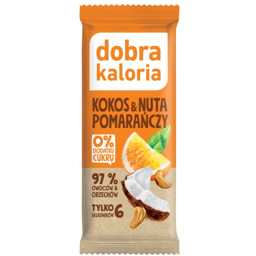 Tyčinka Kokosové datle Pomaranč Dobré kalórie 35g