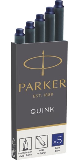 Parker dlhé kazety 5ks modrý atrament do pera QUINK ORIGINAL