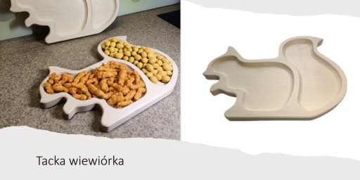 Drevený podnos, ZÁSOBNÍK, drevená doska veverička