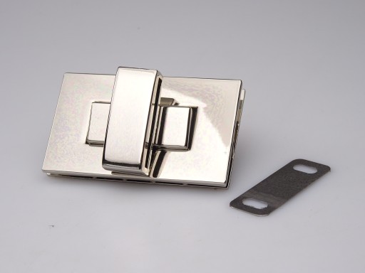 Zapínanie na zips na aktovkovú tašku 50 x 30 mm, strieborná