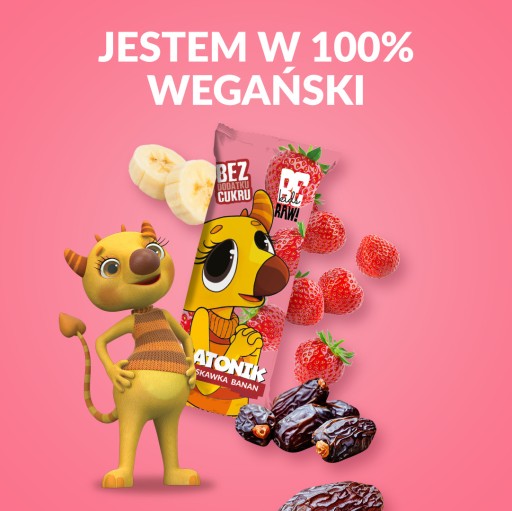 BUĎTE RAW! KIDS tyčinka jahoda banán bez cukru 25g