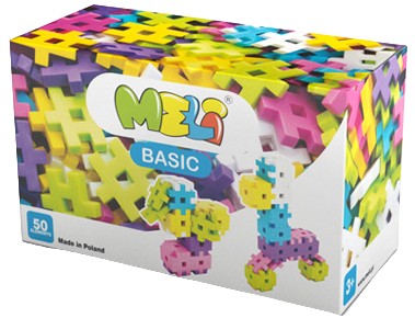 STAVEBNÉ BLOKY MELI Basic Ružové vafle 50 prvkov