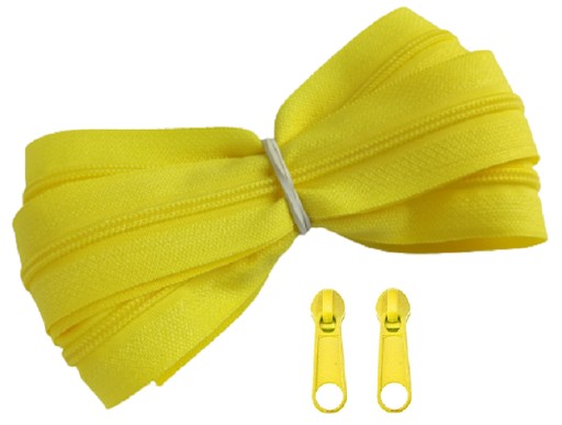 Špirálový zips 3 mm ŽLTÝ zips 1 meter + 2 zipsy