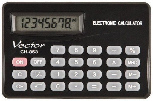Vektorová kancelárska kalkulačka CH-853, čierna, 8-miestne
