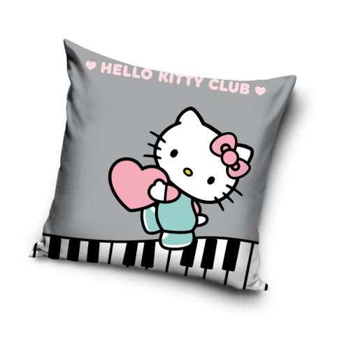 DEKORATÍVNY OBJAL NA VANKÚŠ 40X40 HELLO KITTY SIVÉ DETSKÉ MAČIATKO NA SPANIE