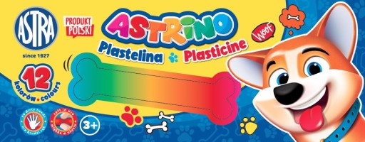 Školská plastelína Astra Astrino MIX FAREB 12 KS PÚZRIEK MIX VZOROV x 2