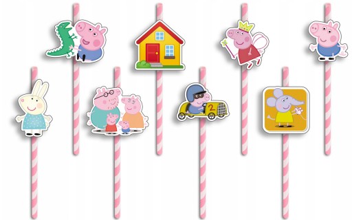 NARODENINOVÉ SLAMKY s POSTAVIČKAMI - PEPPA PIG BIRTHDAY FAIRY GAMES - 8 ks.