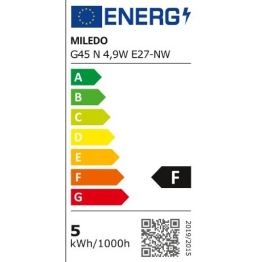 G45 N 4,9W E27 NW LED žiarovka, neutrál, Kanlux