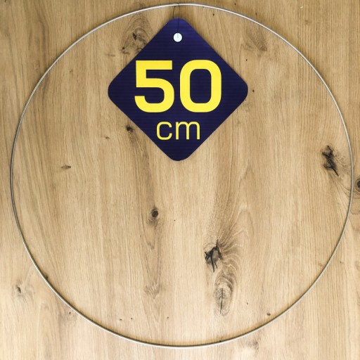 STRIEBORNÝ kovový prsteň na lapače snov, 50 cm