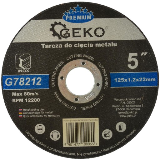 PREMIUM KOVOVÉ REZNÉ KOTÚČE 125x1,2x22,23 INOX