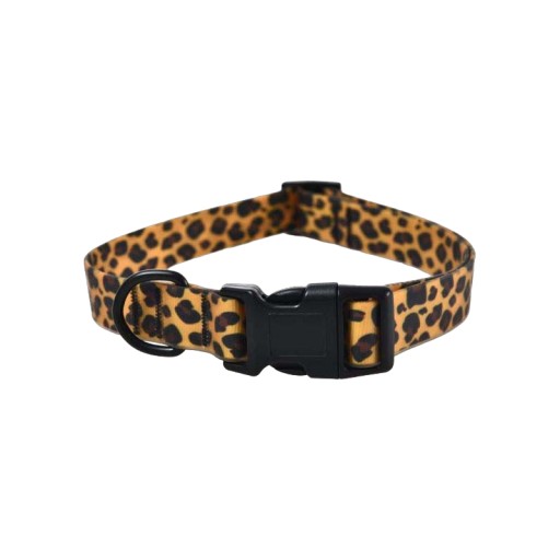 Vodeodolný obojok pre psa, PVC, leopardí vzor, 2,5x45-70cm