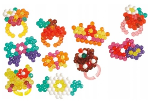 Farebné lesklé prstene Aquabeads