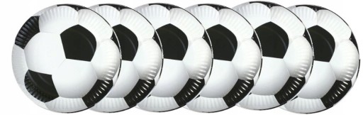 Papierové TANIERE futbal narodeninové futbalové jednorazové 18 cm 6 ks