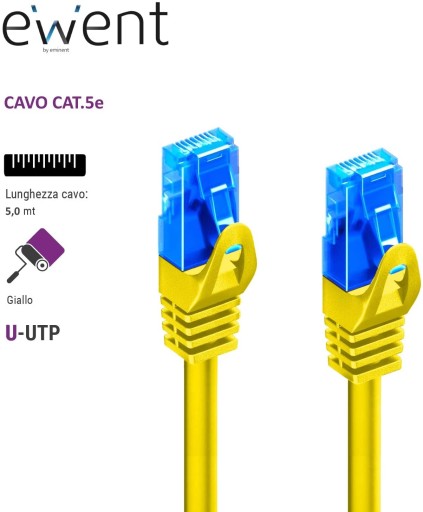 PATCHCORD SIEŤOVÉHO KÁBLA EWENT RJ-45 5E 5M U/UTP