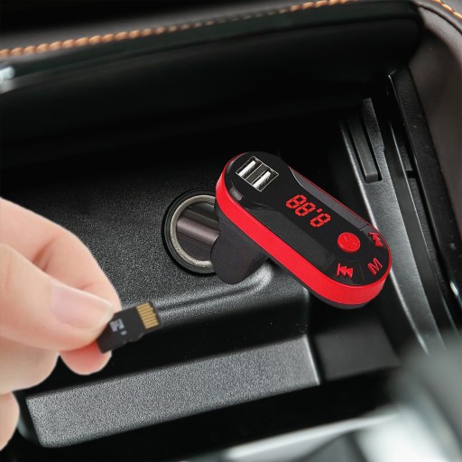 FM BLUETOOTH VYSIELAČ MP3 NABÍJAČKA 2XUSB SD LCD