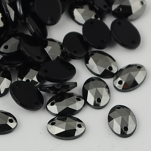 Štrasové kamienky na šitie akrylové oválne 18x13x5mm 10 ks
