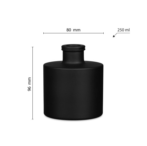 SKLENÝ DIFÚZOR 250 ml MATNÁ ČIERNA