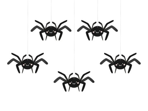 SPIDER dekorácia čierna HALLOWEEN 27x17cm 5 ks
