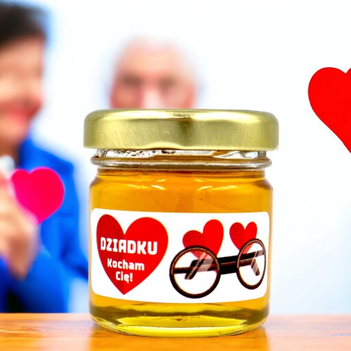 MEDOVÝ MEDOVÝ DEŇ STARÝCH RODIČOV Nálepka s minimedovým darčekom