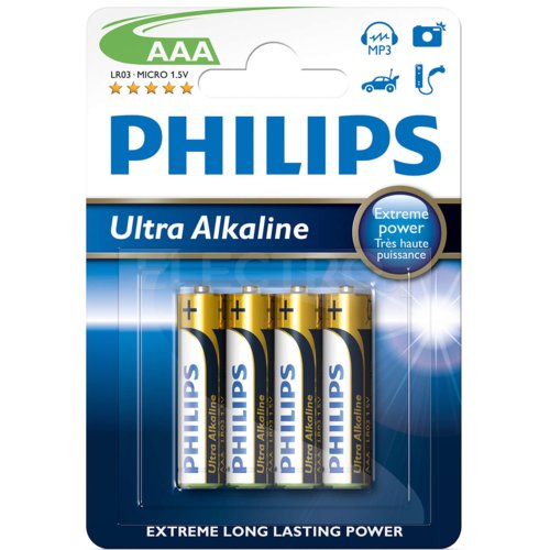 AAA LR03 BATÉRIE 4 ks Súprava PHILIPS Pevné batérie VYDRŽUJÚ DLHO