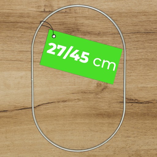 SILVER Circle elipsa oválny krúžok pre lapače snov 27 x 45 cm ZÁKLADNA pre makramé
