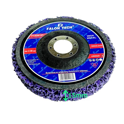 BRÚSNY DISK ČERNÝ VLAS NA ODSTRAŇOVANIE HRDZY NETKANÝ KOV INOX 125