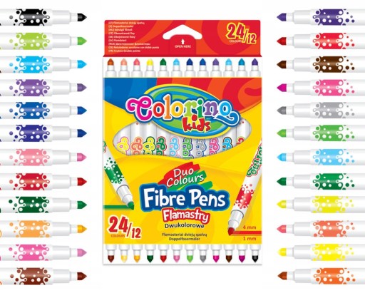 Obojstranné popisovače Colorino, 12 farieb