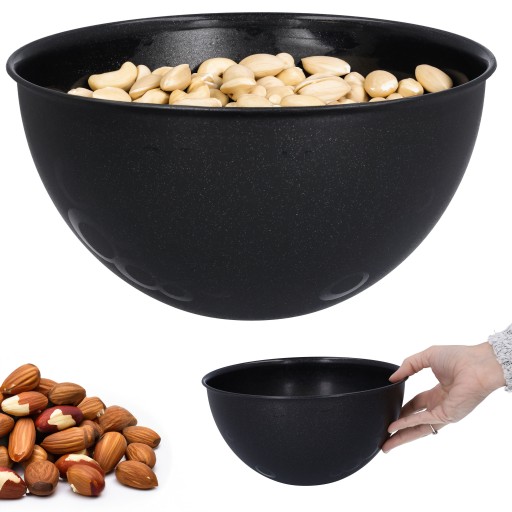 Misky, miska plastová, čierna, okrúhla, veľká, 3L, kuchynské misky