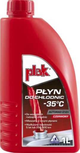 Chladiaca kvapalina Plak Autorad G12+, červená, 1 l