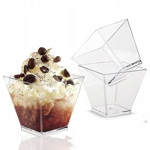 DEZERTNÝ POHÁR Šálky SNACK Square Dessert 120ml 24ks